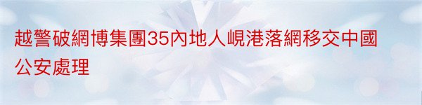 越警破網博集團35內地人峴港落網移交中國公安處理